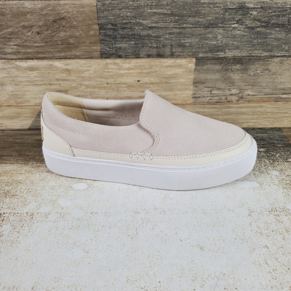 UGG Zilo Womens Shoes Sz 7 Athletics Off White Leather Slip On Comfort Sneakers